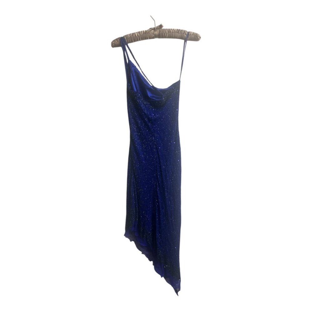 Scala hand beaded asymmetrical silk dress Size M (fits like a XS)